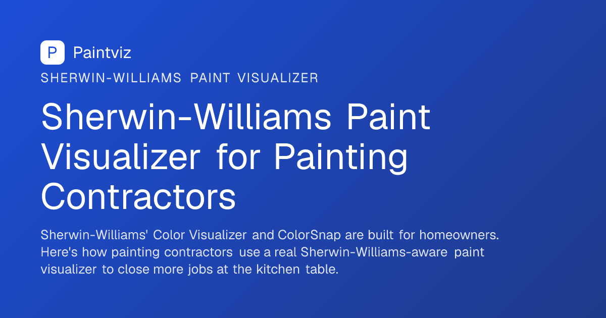 Sherwin-Williams Paint Visualizer for Contractors